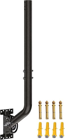 28" Heavy Duty Antenna Mount, Adjustable J-Pole Mast Bracket for TV Antenna, Weather Station, WiFi Extender, Starlink & Wireless Bridge, Iron Spray Paint Outdoor Pole Mount in Kuwait