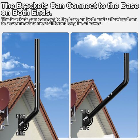 28" Heavy Duty Antenna Mount, Adjustable J-Pole Mast Bracket for TV Antenna, Weather Station, WiFi Extender, Starlink & Wireless Bridge, Iron Spray Paint Outdoor Pole Mount in Kuwait
