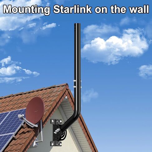 28" Heavy Duty Antenna Mount, Adjustable J-Pole Mast Bracket for TV Antenna, Weather Station, WiFi Extender, Starlink & Wireless Bridge, Iron Spray Paint Outdoor Pole Mount in Kuwait
