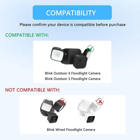 حامل زاوية متوافق مع كاميرا Blink Outdoor 4 Floodlight Camera/Blink Outdoor 3 Floodlight Camera، تحقيق رؤية أوسع بمقدار 270 درجة لزاوية الجدار الخارجية، دعامة تثبيت معدنية كبيرة صلبة مقاومة للطقس in Kuwait