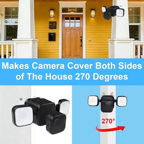 حامل زاوية متوافق مع كاميرا Blink Outdoor 4 Floodlight Camera/Blink Outdoor 3 Floodlight Camera، تحقيق رؤية أوسع بمقدار 270 درجة لزاوية الجدار الخارجية، دعامة تثبيت معدنية كبيرة صلبة مقاومة للطقس in Kuwait