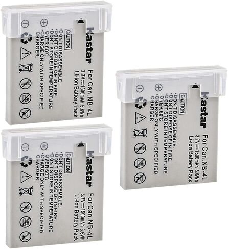 Kastar 2-Pack NB-4L استبدال بطارية Canon Digital IXUS Wireless، Digital IXUS 30، Digital IXUS 40، Digital IXUS 50، Digital IXUS 55، Digital IXUS 60، Digital IXUS 65، Digital IXUS 70 Camera in Kuwait