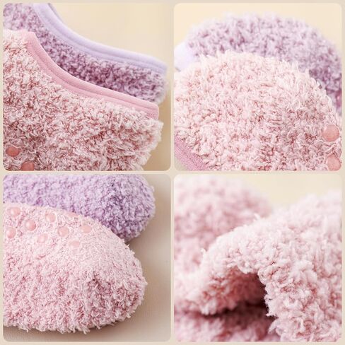 jeuhut 12 Pairs Non Skid Fuzzy Socks for Women with Grips Cozy Fluffy Fall Winter Socks Bulk Cute Barefoot Slipper Socks in Saudi Arabia