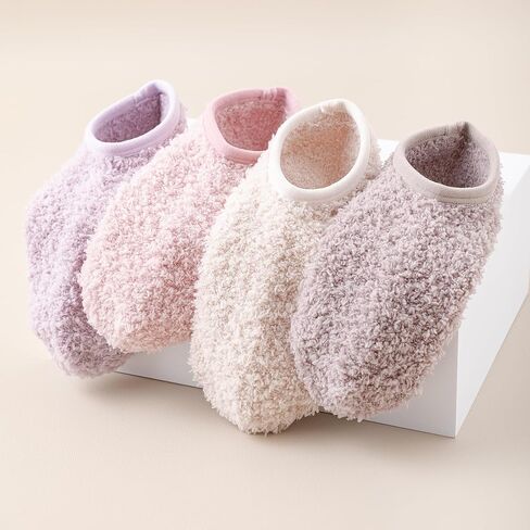 jeuhut 12 Pairs Non Skid Fuzzy Socks for Women with Grips Cozy Fluffy Fall Winter Socks Bulk Cute Barefoot Slipper Socks in Saudi Arabia