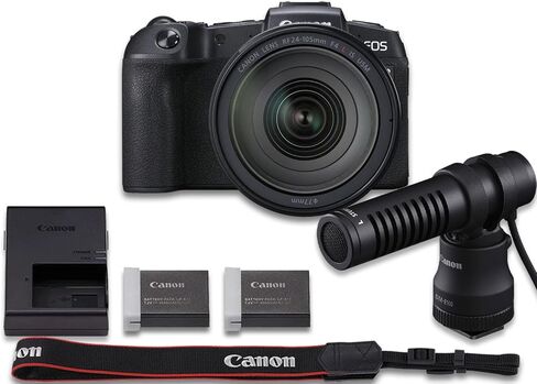 مجموعة أدوات إنشاء الفيديو بكاميرا Canon EOS RP بدون مرآة | كانون الولايات المتحدة الأمريكية نموذج | مع RF 24-105mm f/4 L هي عدسة USM in Kuwait