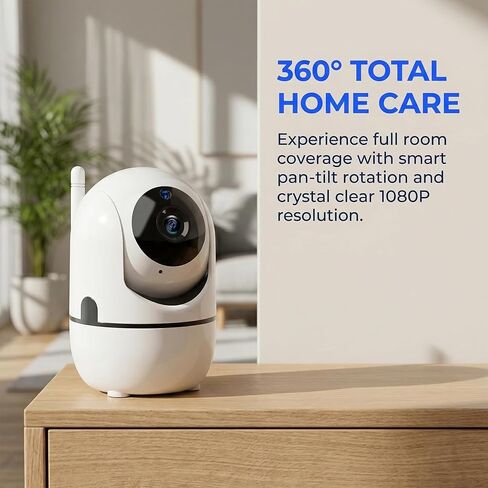 كاميرا WiFi 1080P HD للمراقبة عن بعد، كاميرا أمان داخلية لمراقبة الأطفال وكاميرا الكلب مع صفارة صوت ثنائية الاتجاه وكشف الحركة بالأشعة تحت الحمراء للرؤية الليلية وقاعدة مغناطيسية وسحابة وتخزين بطاقة TF باللون الأبيض in Kuwait