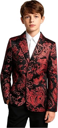 Kids Suits Blazer Homecoming Dresses Jackets for Boys Jacket Floral Velvet Boy Winter Coat in Saudi Arabia