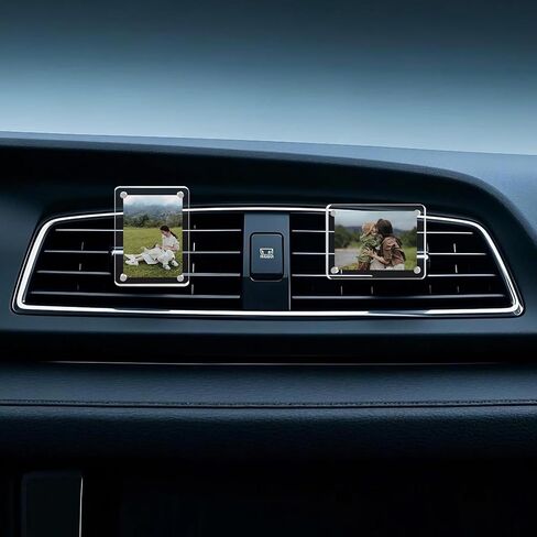 Lecart 2 Pack Car Air Vate Photo حامل صور ، فتحة التهوية المخصصة لقطر أكريليك ، إطار صورة ، إطارات عرض صور مغناطيسية للعائلة ، الأزواج ، برامج التشغيل ، الثلاجة ، القيادة الآمنة تقدم 2.36 "× 2.36" in Saudi Arabia