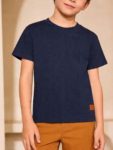 Boys Athletic Plain Soft Breathable Moisture Wicking Short Sleeve Tees for Gym Sports School Play Daily Casual Wear in Saudi Arabia
