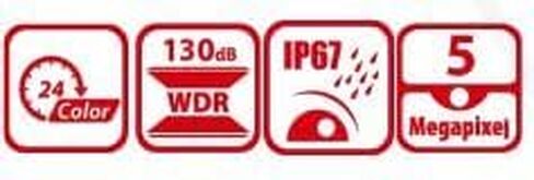 كاميرا برجية محورية ENS-H SCC75T2/28-U 5 ميجابكسل، عدسة ثابتة 2.8 مم، تصوير ملون 24/7، ضوء أبيض ذكي 20 مترًا، True WDR 130 ديسيبل، 3D DNR، 4 في 1 TVI/AHD/CVI/CVBS، كاميرا أمان مقاومة للطقس IP67 in Kuwait