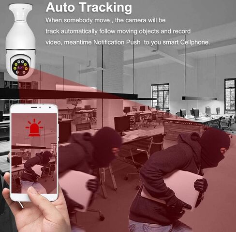 كاميرا مراقبة بمصباح كهربائي، كاميرا واي فاي لاسلكية عالية الدقة 1080 بكسل 360 درجة بانورامية 2.4 جيجا، مع رؤية ليلية بالأشعة تحت الحمراء وكشف الحركة وكاميرا منزلية صوتية ثنائية الاتجاه للطفل/كبار السن/الحيوانات الأليفة in Kuwait