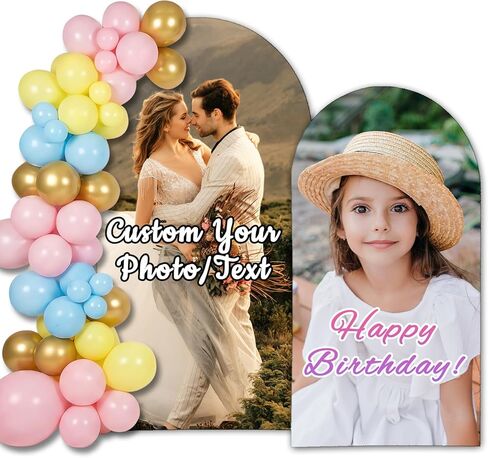 Custom Arch Cover Personalized Photo Arch Backdrop Customized Background Board for Birthday Party Wedding Graduation Event Decor, 3.9x1.6FT in Saudi Arabia