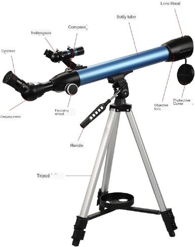 تلسكوب فلكي احترافي أحادي العين مع حامل ثلاثي القوائم منكسر Spyglass Zoom نطاقات اكتشاف عالية الطاقة قوية in Kuwait