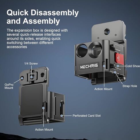 حامل مغناطيسي لجيب DJI Osmo Pocket 3، حافظة واقية من الألومنيوم قابلة للتعديل بزاوية 180 درجة مع مغناطيس قوي، حذاء بارد وخيط 1/4 بوصة، MR831001 in Kuwait