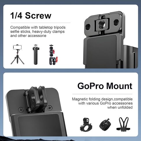 حامل مغناطيسي لجيب DJI Osmo Pocket 3، حافظة واقية من الألومنيوم قابلة للتعديل بزاوية 180 درجة مع مغناطيس قوي، حذاء بارد وخيط 1/4 بوصة، MR831001 in Kuwait