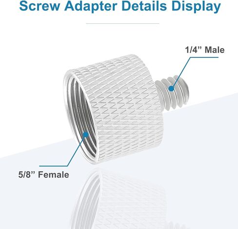 Mic Stand Adapter 5/8" Female to 1/4" Male, Microphone Screw Adapter, Thread Conversion Connector for Microphone Mount, Camera Monitor, Tripod, and Microphone Holder in Kuwait