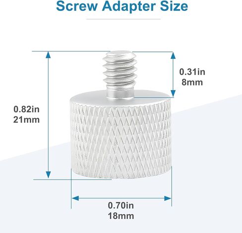 Mic Stand Adapter 5/8" Female to 1/4" Male, Microphone Screw Adapter, Thread Conversion Connector for Microphone Mount, Camera Monitor, Tripod, and Microphone Holder in Kuwait