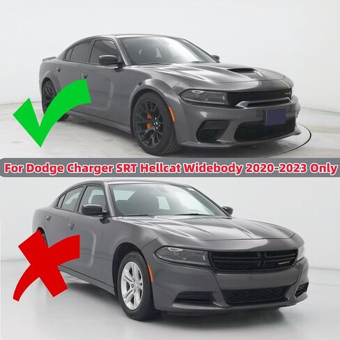 Front Bumper Lip 3Pcs for Dodge Charger SRT Hellcat Widebody 2020 2021 2022 2023 V4 Style Front Bumper Lip Splitter (Glossy Black) in Saudi Arabia