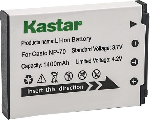 بطارية Kastar قطعة واحدة CNP-70 بديلة لـ Casio Exilim Zoom EX-Z250SR، Exilim Zoom EX-Z150، Exilim Zoom EX-Z150BK، Exilim Zoom EX-Z150GN، Exilim Zoom EX-Z150PK، كاميرا Exilim Zoom EX-Z150RD in Kuwait