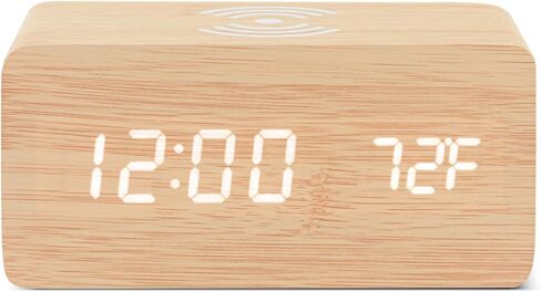 Digital Alarm Clock (Light Wood Grain) in Saudi Arabia