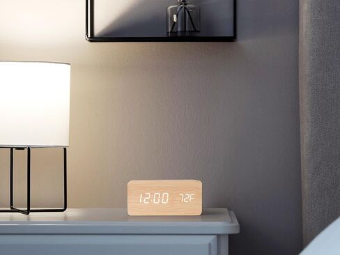 Digital Alarm Clock (Light Wood Grain) in Saudi Arabia