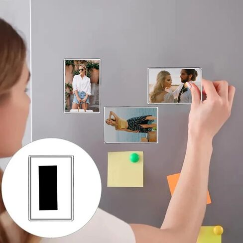 5Pcs Refrigerator Magnet Photo Frame Acrylic Magnetic Fridge Photoes Stickers DIY Insert Pictures Display Holders (5Pcs Small) in Saudi Arabia
