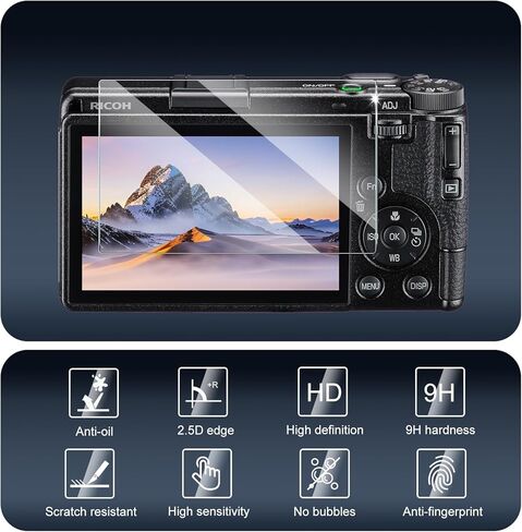 واقي شاشة مكون من 3 قطع لكاميرا Ricoh GR IV/GR 4، طبقة من الزجاج المقسى، حماية من الصدمات، HD، مضاد للكسر، مضاد للخدش، صلابة 9H، حواف منحنية 2.5D، صديق للحافظة، خالي من الفقاعات in Kuwait
