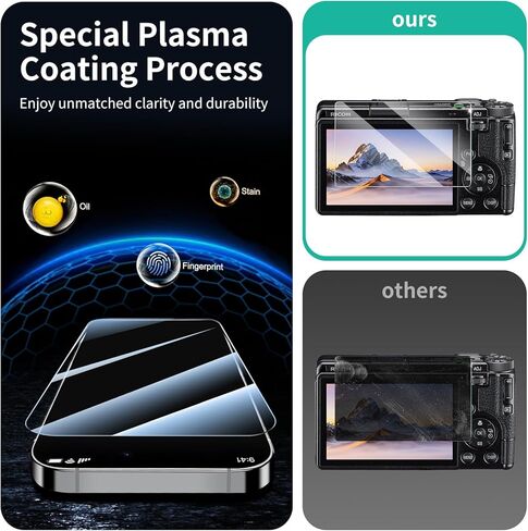 واقي شاشة مكون من 3 قطع لكاميرا Ricoh GR IV/GR 4، طبقة من الزجاج المقسى، حماية من الصدمات، HD، مضاد للكسر، مضاد للخدش، صلابة 9H، حواف منحنية 2.5D، صديق للحافظة، خالي من الفقاعات in Kuwait