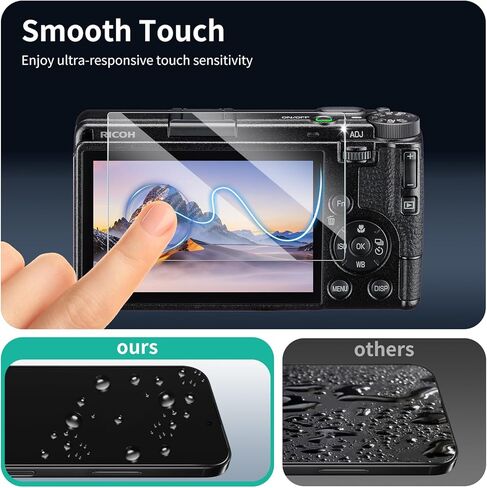واقي شاشة مكون من 3 قطع لكاميرا Ricoh GR IV/GR 4، طبقة من الزجاج المقسى، حماية من الصدمات، HD، مضاد للكسر، مضاد للخدش، صلابة 9H، حواف منحنية 2.5D، صديق للحافظة، خالي من الفقاعات in Kuwait