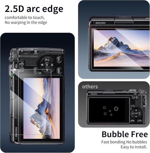 واقي شاشة مكون من 3 قطع لكاميرا Ricoh GR IV/GR 4، طبقة من الزجاج المقسى، حماية من الصدمات، HD، مضاد للكسر، مضاد للخدش، صلابة 9H، حواف منحنية 2.5D، صديق للحافظة، خالي من الفقاعات in Kuwait