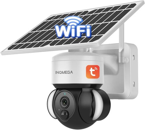 Tuya Smart Solar Security Camera Wireless Outdoor, WiFi 2.4GHz Camera No Wiring Needed, 12000mAh Battery & 6W Solar Panel, 3MP HD, Color Night Vision, PIR Motion Detection, Two-Way Audio, IP66 in Kuwait