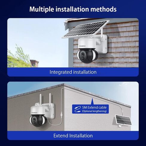 Tuya Smart Solar Security Camera Wireless Outdoor, WiFi 2.4GHz Camera No Wiring Needed, 12000mAh Battery & 6W Solar Panel, 3MP HD, Color Night Vision, PIR Motion Detection, Two-Way Audio, IP66 in Kuwait