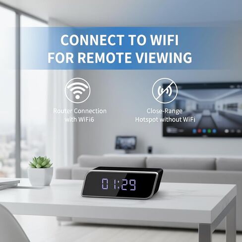 كاميرا ساعة ذكية متعددة الوظائف بدقة 4K UHD مع رؤية ليلية، تدعم التخزين المحلي، عرض التطبيق عن بعد، بطارية 2600 مللي أمبير في الساعة، طراز WiFi&AP، بدون صوت in Kuwait