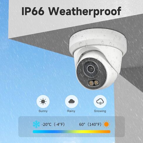 كاميرا UNILOOK 4K 8MP PoE IP، كاميرا أمان برجية سلكية داخلية خارجية، اكتشاف المركبات البشرية بالذكاء الاصطناعي، رؤية ليلية ملونة ذكية 100 قدم، ميكروفون مدمج، زاوية واسعة 110 درجة، @20 إطارًا في الثانية، معدن كامل، NDAA in Kuwait