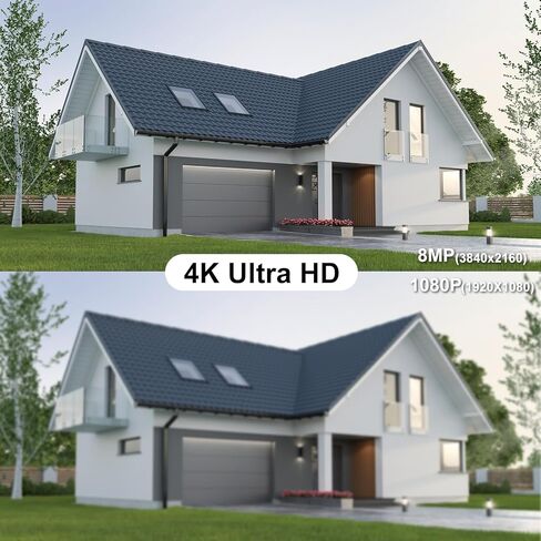 كاميرا UNILOOK 4K 8MP PoE IP، كاميرا أمان برجية سلكية داخلية خارجية، اكتشاف المركبات البشرية بالذكاء الاصطناعي، رؤية ليلية ملونة ذكية 100 قدم، ميكروفون مدمج، زاوية واسعة 110 درجة، @20 إطارًا في الثانية، معدن كامل، NDAA in Kuwait