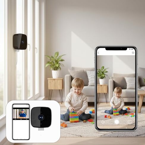 RAINPOT Saker Smart 2k Window Security Camera,2K 3MP Indoor Dome Security Camera with 360° Coverage, Smart Motion Detection & Real-Time Phone Alerts, Wireless Adhesive Mount (64G) in Saudi Arabia