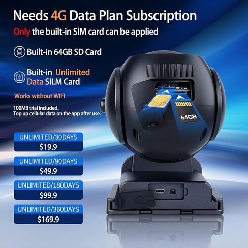 لا توجد كاميرا أمان WiFi، كاميرات أمان خلوية 4G LTE لاسلكية في الهواء الطلق للمنزل/المزرعة/موقع العمل، كاميرا 2.5K True 4MP خارج الشبكة مع SD وSIM، مستشعر PIR، صوت ثنائي الاتجاه، رؤية ليلية ملونة، رمادي in Kuwait