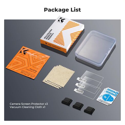 K&F CONCEPT 3 Pack Camera Screen Protector Compatible with Ricoh GR IV, 0.3mm 9H Hardness Tempered Glass Cover Anti-Scratch Bubble-Free & Hot Shoe Cover in Kuwait