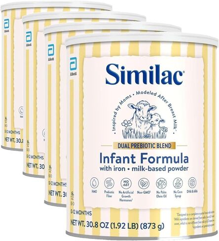 Similac Dual Prebiotic Blend، تركيبة الأطفال بالحديد، مسحوق الحليب، 0-12 شهرًا، علبة 30.8 أونصة in Kuwait