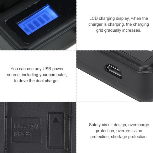بطارية كاميرا Acouto LCD لـ NP BX1 - شحن مزدوج محمول وآمن مع توافق USB in Kuwait