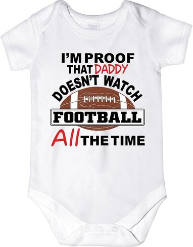 CarefreeTees I'm Proof That Daddy Doesn't Watch Football (Baby Bodysuit or Tee-Shirt) in Kuwait