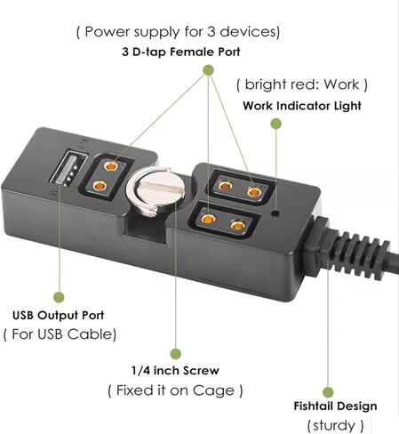 سلك توزيع الطاقة مزود بمصابيح LED مع بطاريات D Tap وأجهزة USB D Tap Splitter مع منفذ USB in Kuwait