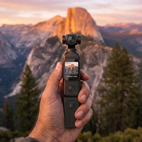 كاميرا JETO Vlogging مع عدسة دوارة 180 درجة، كاميرا جيب للجسم مع حقيبة شحن، حبل مضاد للفقد، مشبك حزام حقيبة الظهر ومحول التثبيت، تسجيل بزر واحد للسفر والحياة اليومية in Kuwait