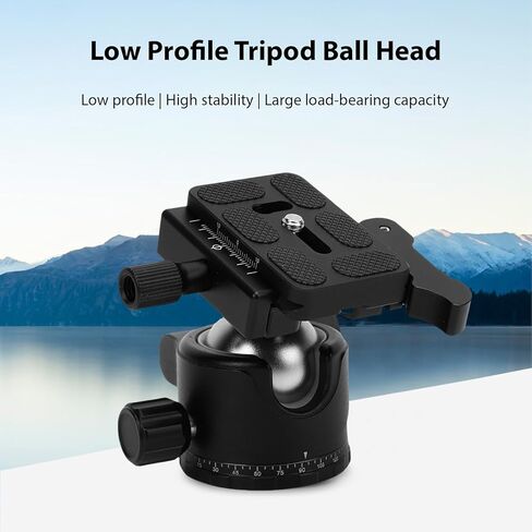 35mm Low Profile Tripod Ball Head, Aluminum Alloy Quick Release Plate for DSLR Cameras Panoramic Photography in Kuwait