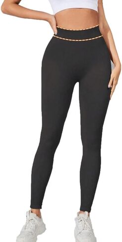 Women's High Waist Yoga Pants Solid Color Stretchy Elastic Workout Leggings Comfort Fitness Tights in Saudi Arabia