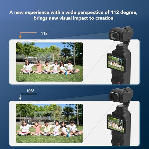 RiToEasysports Wide Angle Lens for Osmo Pocket 3, 112 Degree FOV, Aluminum Alloy and Optical Glass Construction, 0.72x Magnification, with Storage Box in Kuwait