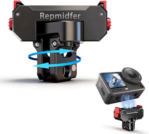 حامل مغناطيسي دوار 360 درجة لـ DJI Osmo Action 6 & Nano، محول سريع الإصدار من الألومنيوم باستخدام الحاسب الآلي مع قفل مزدوج، قابل للطي بشقين وخيط 1/4 بوصة، قاعدة تحريك معدنية لركوب الدراجات، مدونات الفيديو، حامل ثلاثي الأرجل in Kuwait