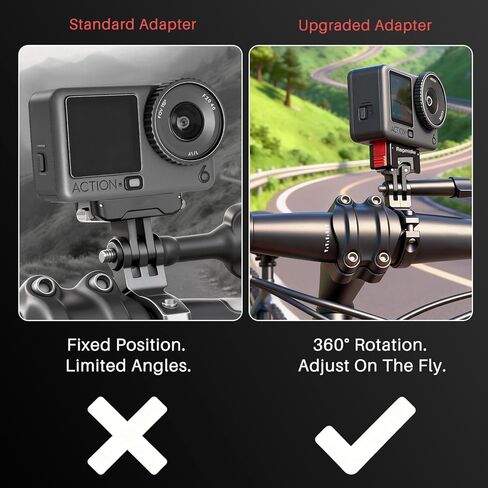 حامل مغناطيسي دوار 360 درجة لـ DJI Osmo Action 6 & Nano، محول سريع الإصدار من الألومنيوم باستخدام الحاسب الآلي مع قفل مزدوج، قابل للطي بشقين وخيط 1/4 بوصة، قاعدة تحريك معدنية لركوب الدراجات، مدونات الفيديو، حامل ثلاثي الأرجل in Kuwait