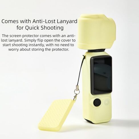 Silicone Protective Case Compatible with DJI Pocket 4, Full Coverage Silicone Cover with Anti-Lost Lanyard, Lens & Screen Protector for Daily Shooting and Travel (Yellow) in Saudi Arabia