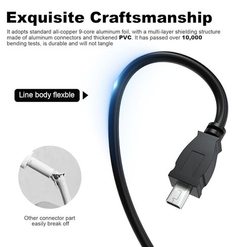 UC-E6 USB C كابل نقل الصور سلك سلك متوافق مع كاميرات Nikon CoolPix DSLR D3200 D3300 D750 D7200 Coolpix B500 P500 P6000 P7000 S9100 S9200 لهاتف iphone، الهاتف الذكي، Macbook (11.8 بوصة) in Kuwait